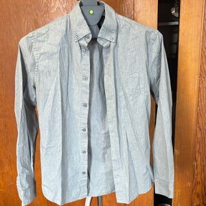 Express Light Gray Casual Button-Down Shirt